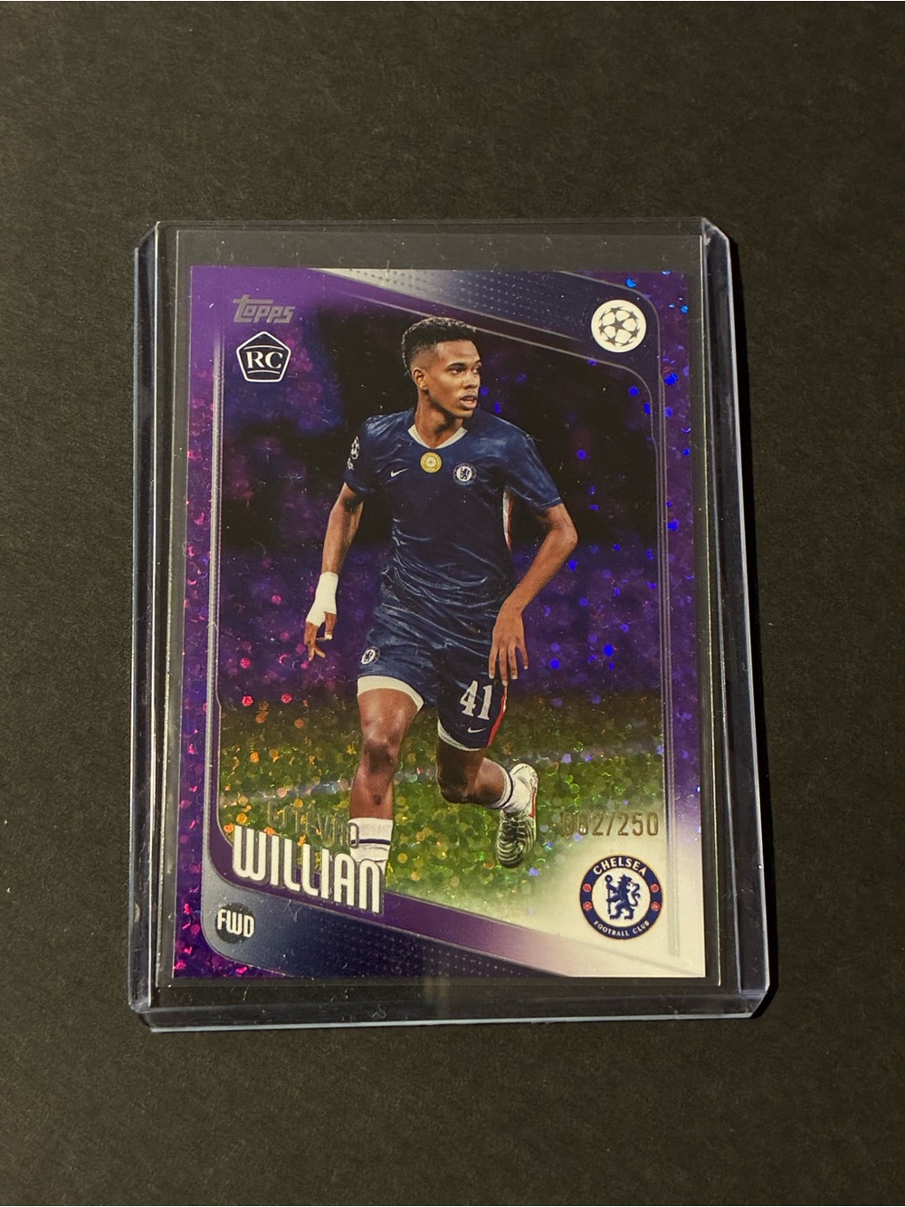 2025 Topps Estêvão Willian Chelsea Rookie Purple # 062/250 UEFA Champions League